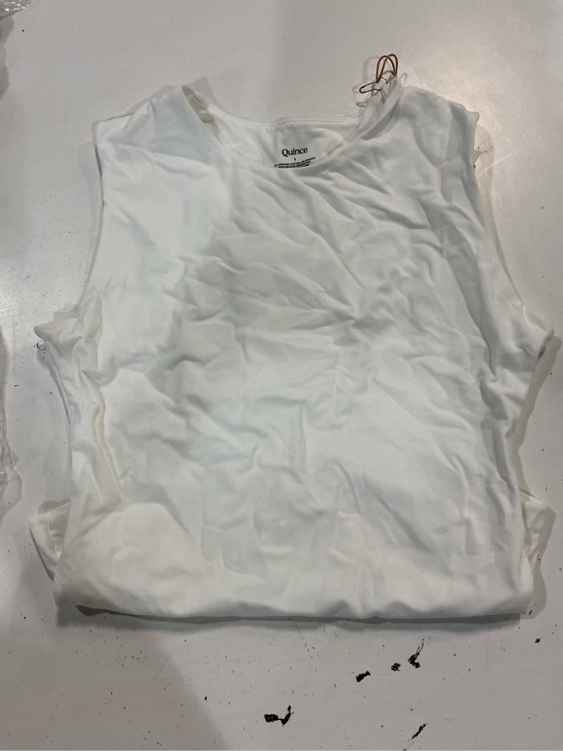 Condition photo showing Good Condition for stretch cotton jersey high neck sleeveless bodysuit, s, soft white