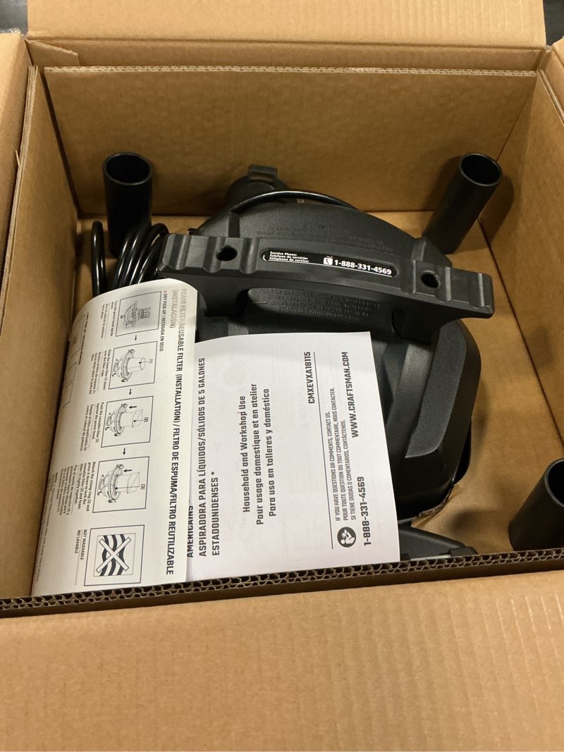 Condition photo showing Good Condition for CRAFTSMAN CMXEVBE17590 9 Gallon 4.25 Peak HP Wet Dry Vac, Portable Shop Vacuum Wet and Dry with Filter, Dust Bag, Hose and Attachments for Home, Garage and Automotive Cleaning