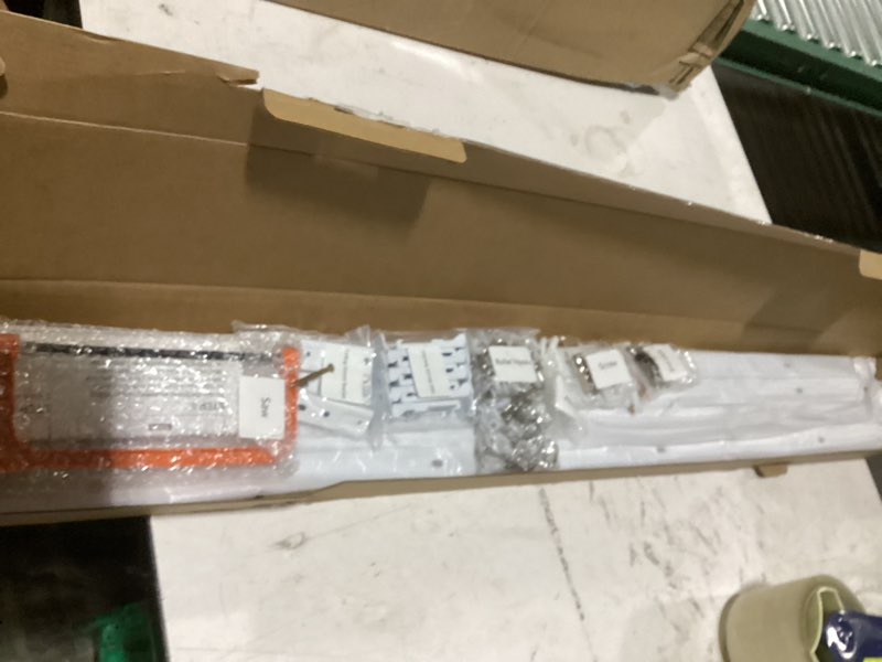 Condition photo showing Good Condition for ceiling curtain track, curtain track with roller hooks, 9ft - 12ft ceiling mounted rail set for room divider, white 9ft - 12ft white