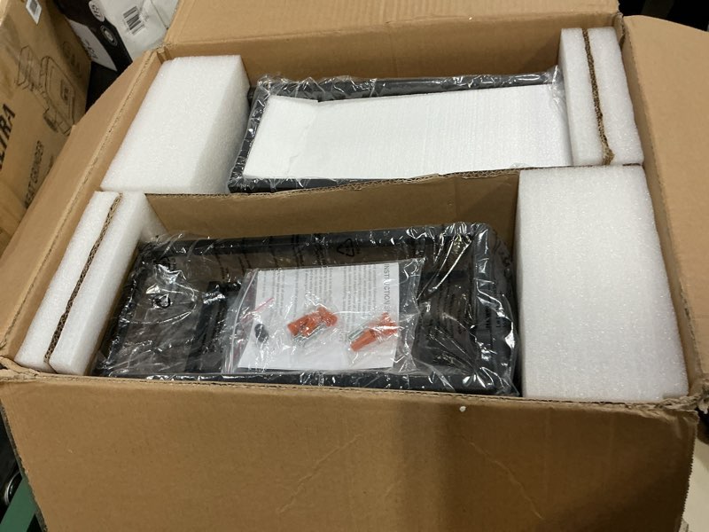 Condition photo showing Good Condition for 18" outdoor wall light fixtures waterproofed exterior lantern w/sturdy rectangular double cage in satin black&clear tempered glass,sconce mounted for house patio,front door,porch,garage lighting 2pack 18-inch satin black