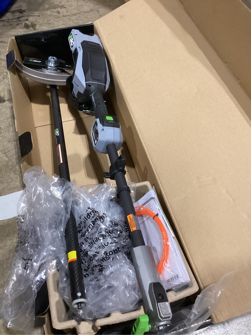Condition photo showing Good Condition for ego power+ multi-head system with line iq, powerload 56-volt 17-in straight shaft attachment capable battery string trimmer edger conversion capable 5 ah (charger included)