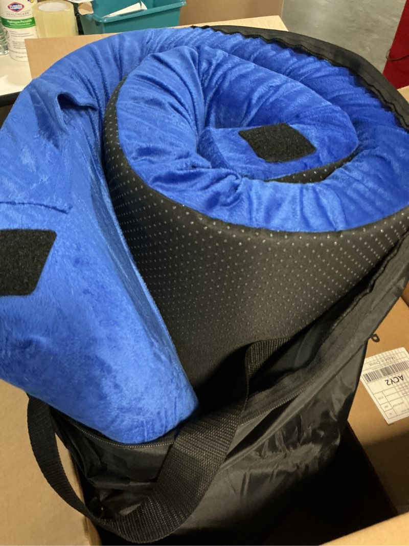 Condition photo showing Good Condition for memory foam camping mattress pad, comfortable thick floor sleeping mat for adults with waterproof and non-slip bottom, portable roll up mattress for sleepover guest,cot mad for car camping cot:72*24*3" blue