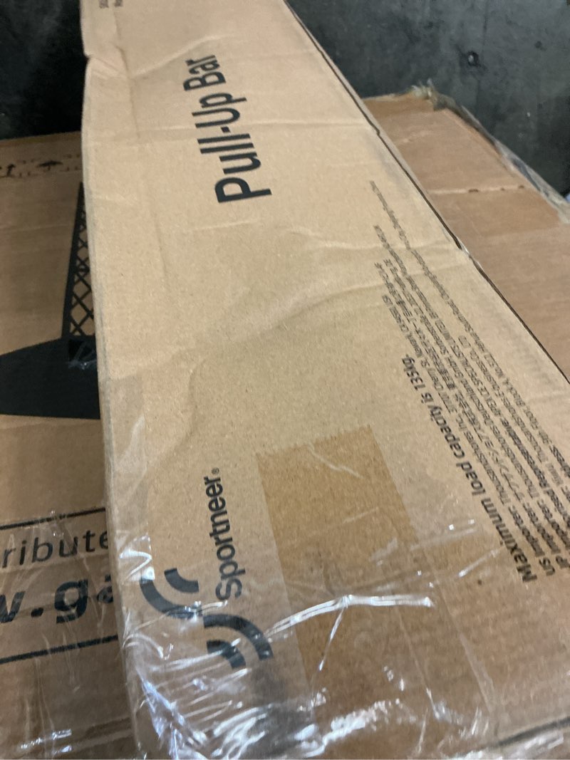 Condition photo showing New/Like New for pull up bar for doorway: sportneer strength training pull-up bars without screw - adjustable width locking mechanism chin up bar, thickened steel max limit 440 lbs upper body fitness pullup bars for home (black-red)