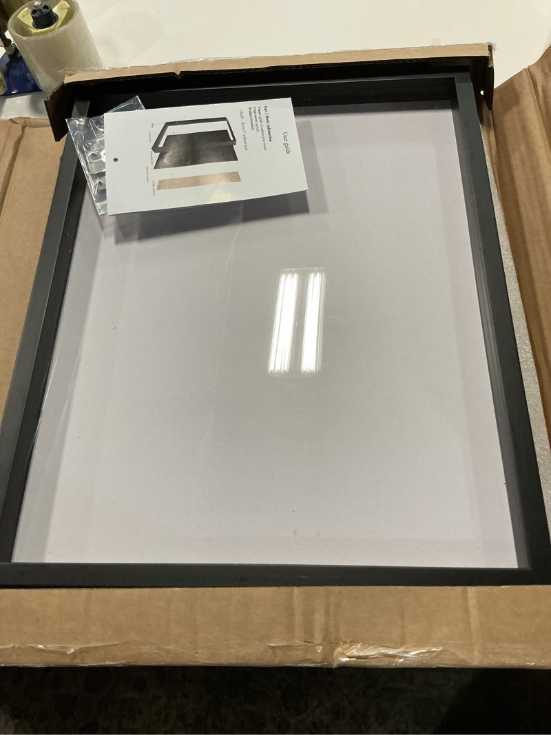 Condition photo showing Good Condition for 16x20 Small Shadow Box Frame, Jersey Frame Display Case with Grade A Natural Pine Wood Acrylic Front Jersey Frame for Soccer Basketball Baseball Shirts, Black 16X20-Non-Lockable