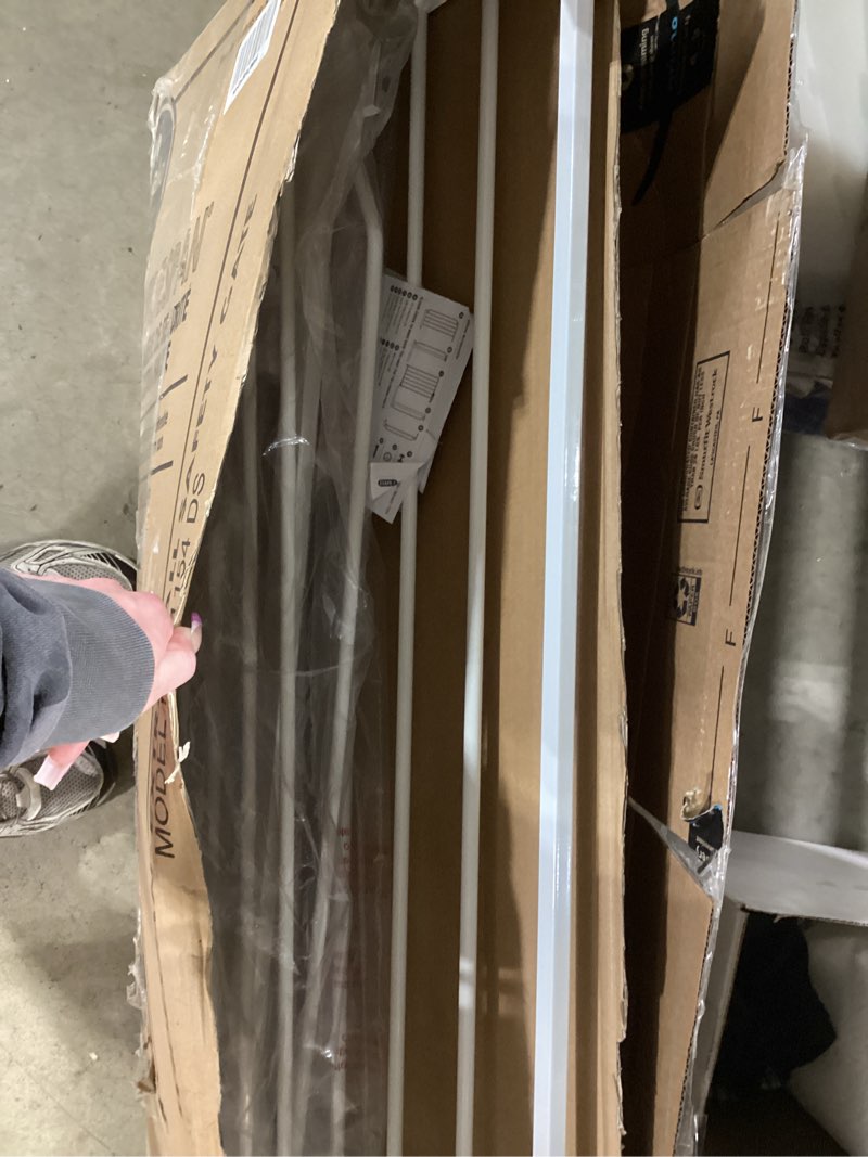 Condition photo showing Good Condition for regalo safety 36" extra tall and 49" wide baby gate for doorways & bottom of stairs, pressure mounted walk through baby gate for toddlers & pets, tested & safe, american designed, american owned white 29-49"w x 36"h