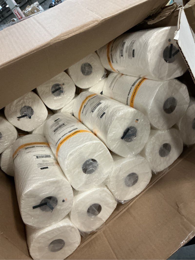 Condition photo showing Good Condition for ((Incomplete))AmazonCommercial 2-Ply White Adapt-a-Size Kitchen Paper Towels (SOFI-056) | Bulk | Adapt-a-size | Individually Wrapped | FSC Certified |140 Towels per Roll (30 Rolls)(11 x 6 Sheet) 1 pack (30 count) Adapt-A-Size