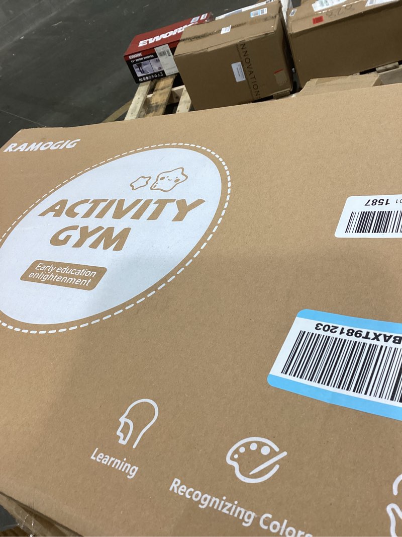 Condition photo showing Good Condition for Baby Play Gym & Activitiy Mat, Upgraded 6 Developmental Zones, Tummy Time Mat with Sensory Toys for Motor Skill & Sensory Development, Essentials Shower for Baby