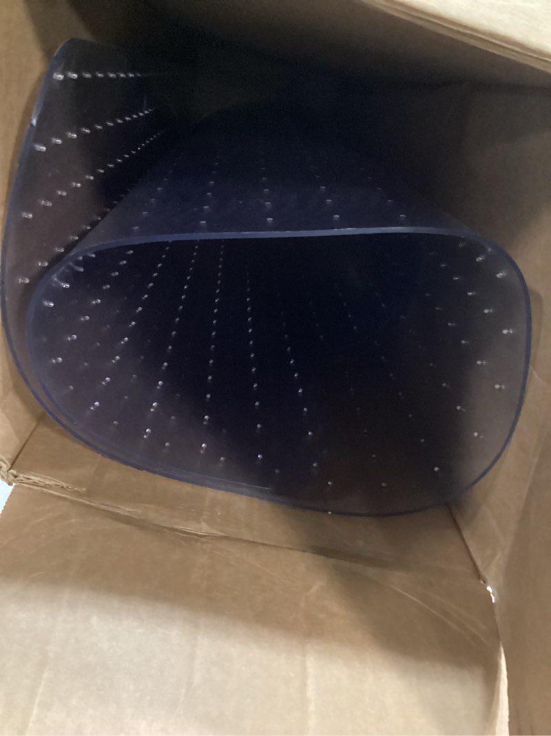 Condition photo showing New/Like New for chair mat for carpet- low pile (1/4" thick) carpet protector for office gaming computer desk chair. heavy duty desk chair mat for carpeted floors, semi transparent with lip