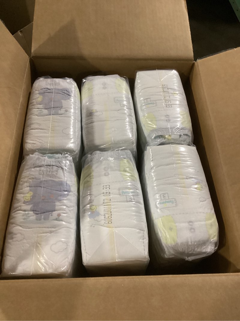 Condition photo showing Good Condition for pampers swaddlers diapers, size 3 (13-26 lbs), 168 count, absorbent, keeps baby dry and comfortable, skin safe disposable baby diaper size 3 168