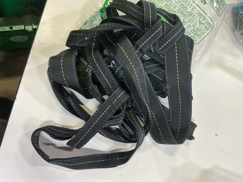 Condition photo showing As Is for eno atlas suspension system - tree strap for hammock - accessories for camping, hiking, and backpacking - black/royal