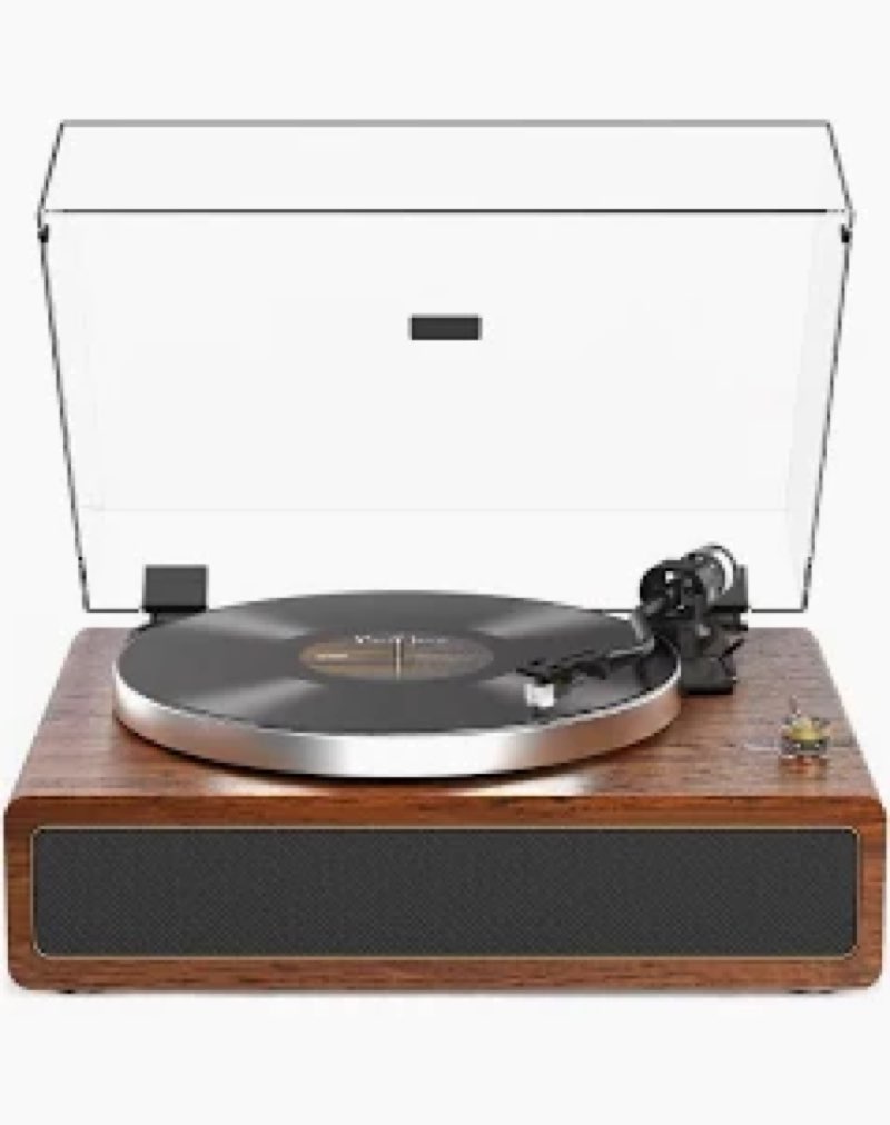 Turntable Record Player with Built-in Speakers, Vinyl Record Player Support Bluetooth Playback Auto 