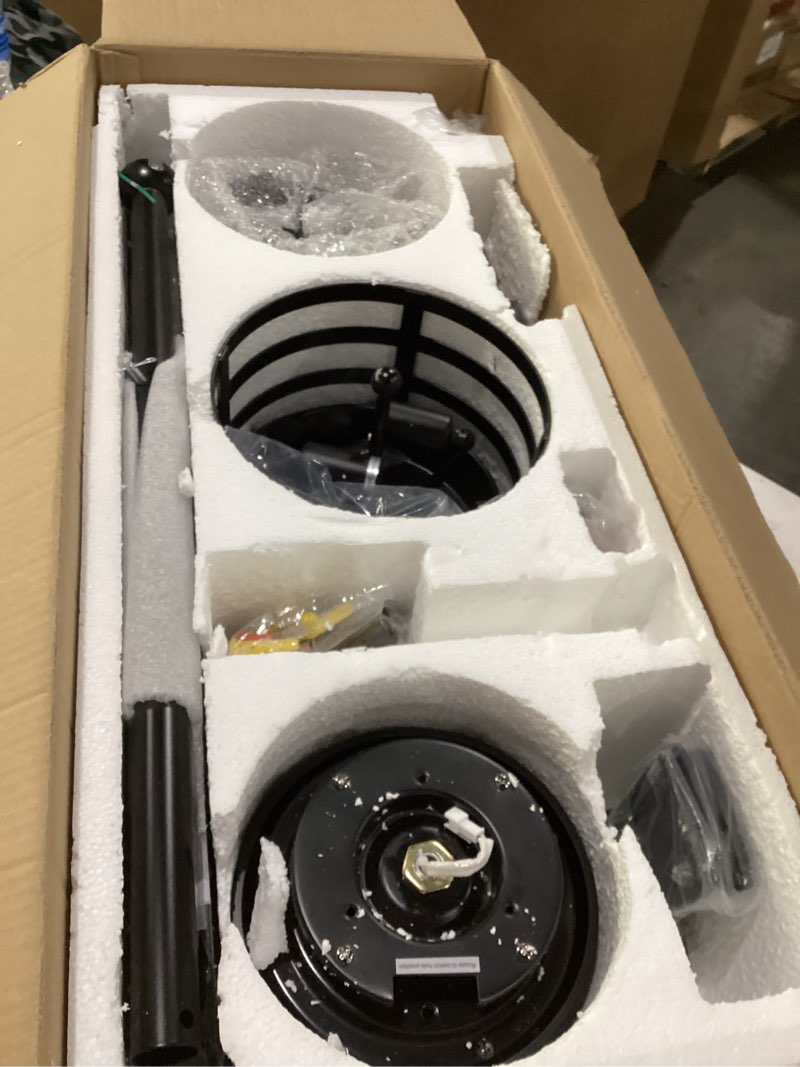 Condition photo showing New/Like New for Similar to stock photo Fanbulous 65\" Farmhouse Ceiling Fans with Lights and Remote,Industrial Large Ceiling Fan with 6-Speed Reversible DC Motor and 6 Dual Finish Blades,Black Ceiling Fan with Light for Living bedroom Patio Black 65 inch