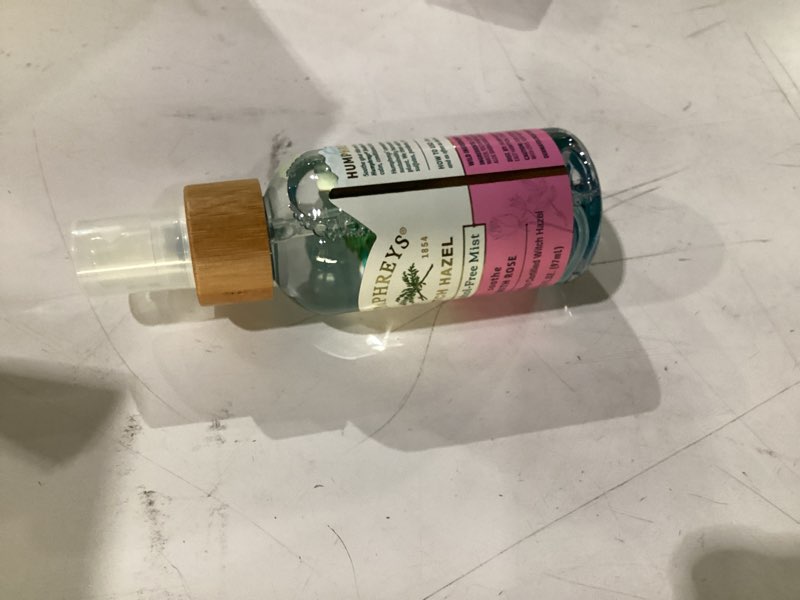 Condition photo showing New/Like New for humphreys witch hazel hydrating toner mist spray | balancing & hydrating facial toner | alcohol-free | wild harvested witch hazel | soothing rose water | 3.3 fl oz travel size | vegan & cruelty-free hydrating 3.3 fl oz (pack of 1)