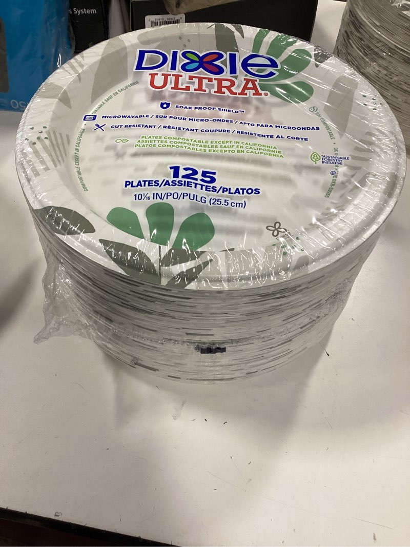 Condition photo showing New/Like New for Dixie Pathways Soak Proof Heavy-Weight Disposable Paper Plates  10   125 Count