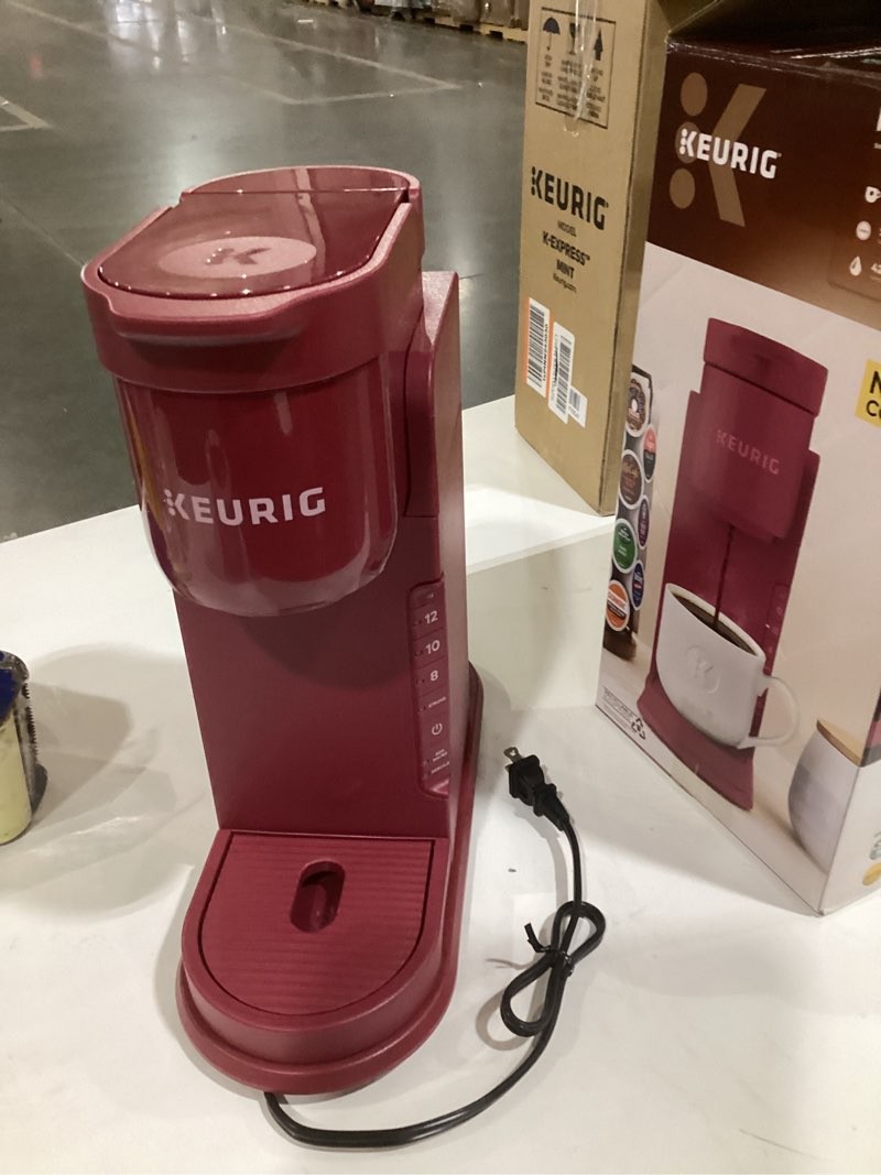 Condition photo showing Good Condition for Keurig K-Express Single Serve K-Cup Pod Coffee Maker, 3 Brew Sizes, Strong Button Feature, 42oz Removable Reservoir, Island Berry Holiday Berry