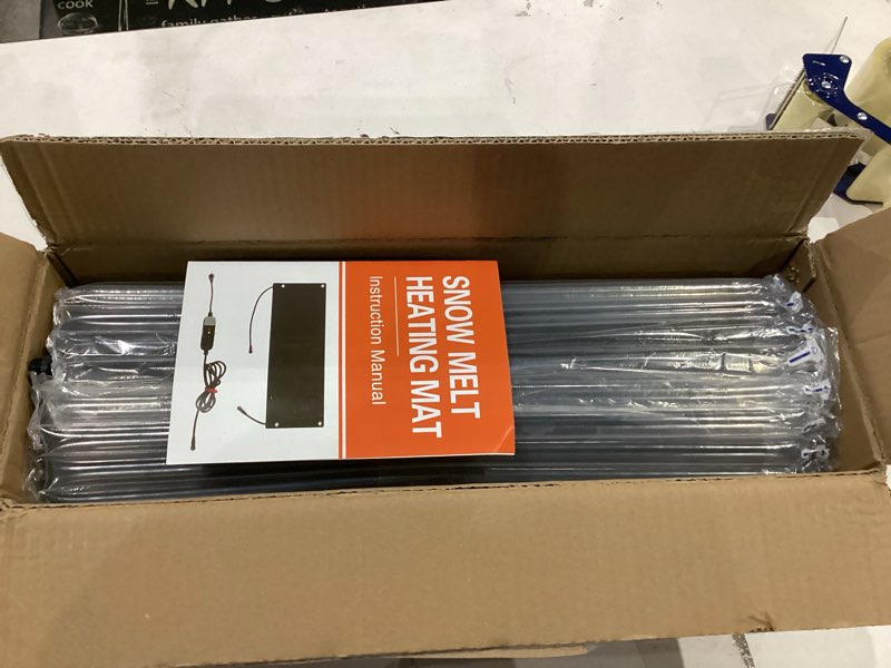 Condition photo showing As Is for 20x60in Heated Snow Melting Mats,No-Slip Rubber Heated Outdoor Mats,Snow and Ice Melting Mats for Winter Outdoor Stairs,Steps,Doorways,Walkways,Driveway,3 in/h Melting Speed