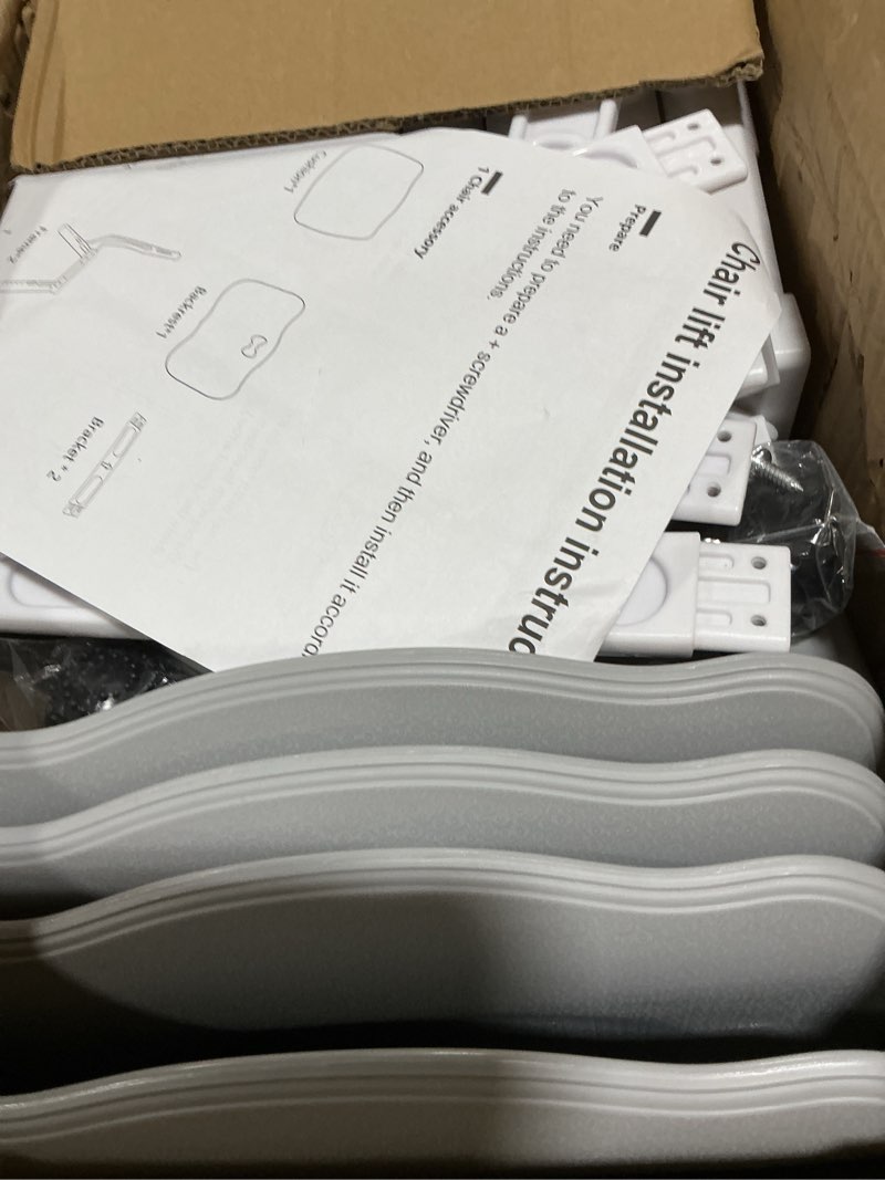 Condition photo showing Good Condition for 4 Piece Kids Chair Set 3 Levels Adjustable Stackable Kids Chairs Ideal for Playrooms, Schools, Daycares and Homes Washable and Easy to Clean Max Weight 220LB(Grey 4Piece Set) Grey4PCS