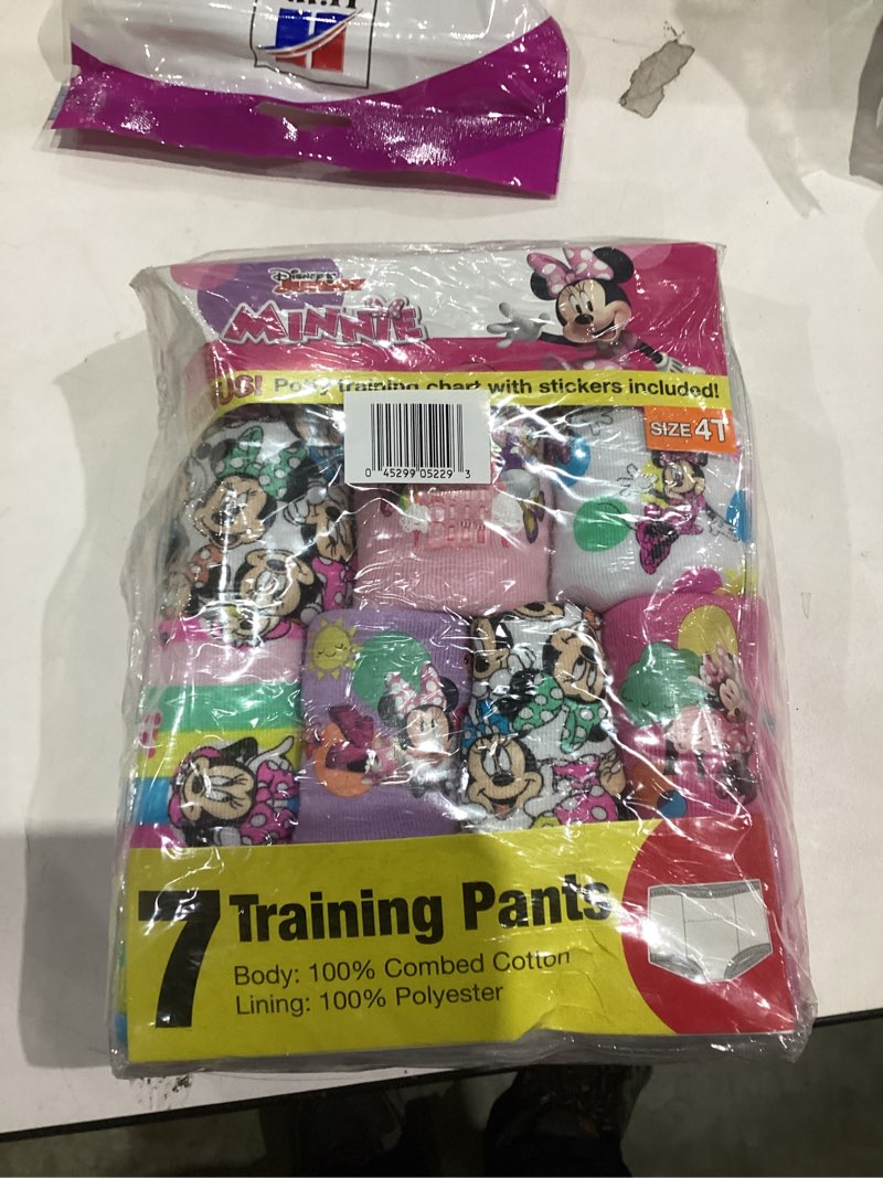Condition photo showing New/Like New for Disney Girls' Minnie Mouse Potty Training Pants and Starter Kit with Stickers & Tracking Chart in Sizes 18m, 2t, 3t, 4t 4T 7-pack Training Pant