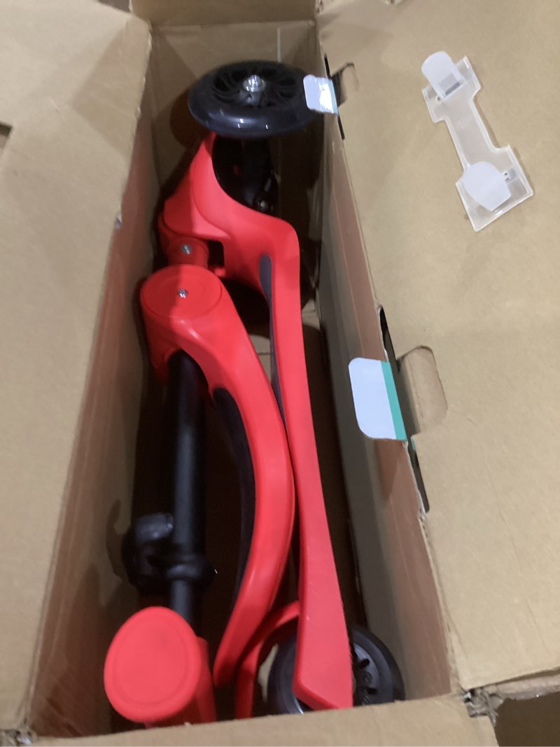 Condition photo showing Good Condition for SereneLife 3-Wheel Foldable Kids Scooter – LED Wheel Lights, Adjustable Handlebar, Rear Foot Brake, Lean-to-Steer, Anti-Slip Deck – Ideal for Toddlers & Kids 3+, up to 110 lbs with seat Red