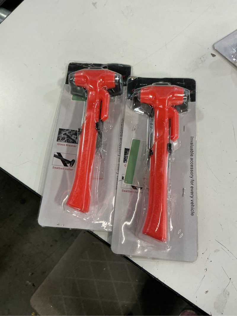 Condition photo showing New/Like New for (2 piece) 2-in-1 emergency escape hammer and seat belt cutter car emergency escape tool with handle car window breaker for glass breaker