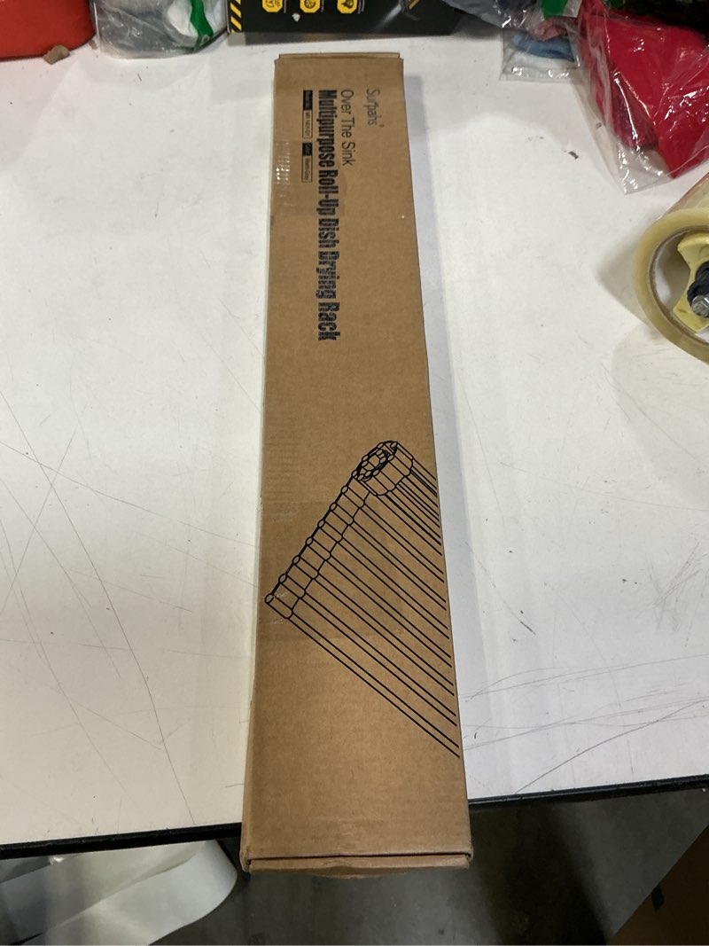 Condition photo showing New/Like New for Surpahs Over Sink Foldable Multipurpose Roll-Up Dish Drying Rack, Silicone Wrapped Stainless Steel, Warm Gray, 20.5" x 13.1"