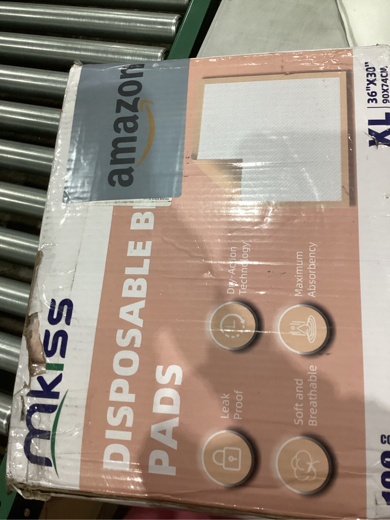 Condition photo showing New/Like New for MKISS Bed Pads Disposable [100 Count] Adult Incontinence Underpads 30" x 36" Heavy Duty Absorbent Pee Pad, XL Chucks Leakproof, Extra Large Puppy Training Pad, Waterproof Baby Changing Pad 30"x36"(100 Count)