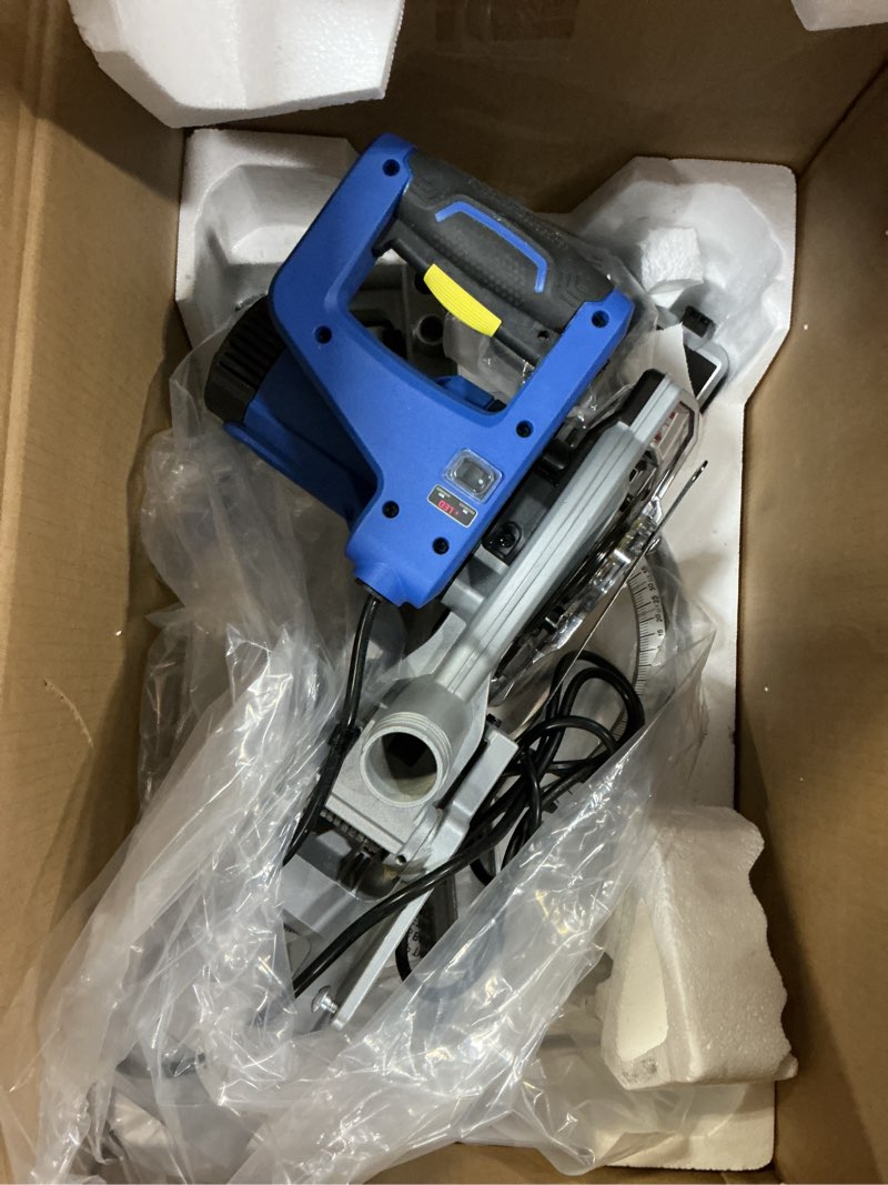 Condition photo showing As Is for kobalt compact 7-1/4-in 10-amp single bevel sliding compound corded miter saw