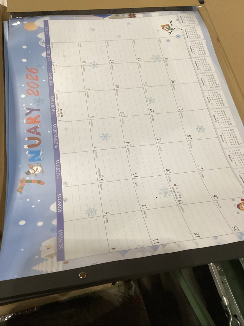 2026 Desk Calendar Large 22x17 – Desk Top Calendar 2026 with plastic cover