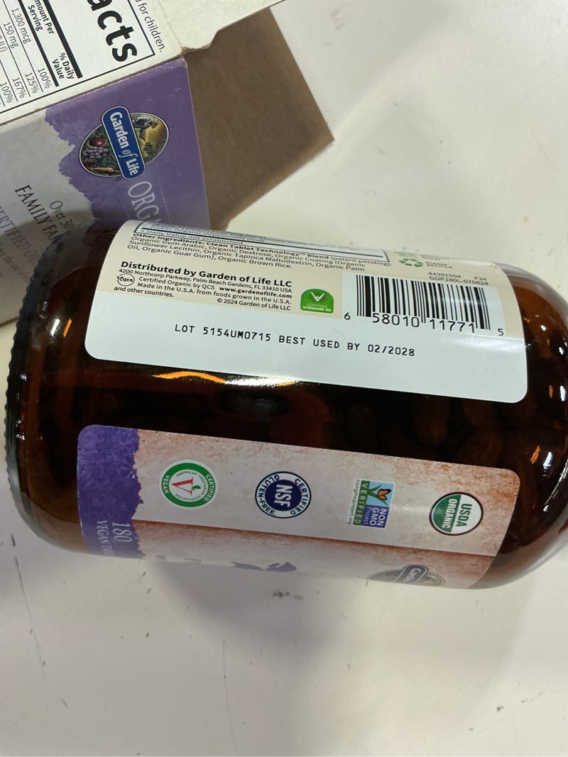 Condition photo showing New/Like New for best used by-02/2028) garden of life mykind organics prenatal multi  180 tablets