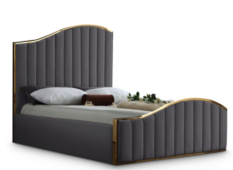 ( incomplete/ box 3 of 3) Jolie Velvet Upholstered Bed king 