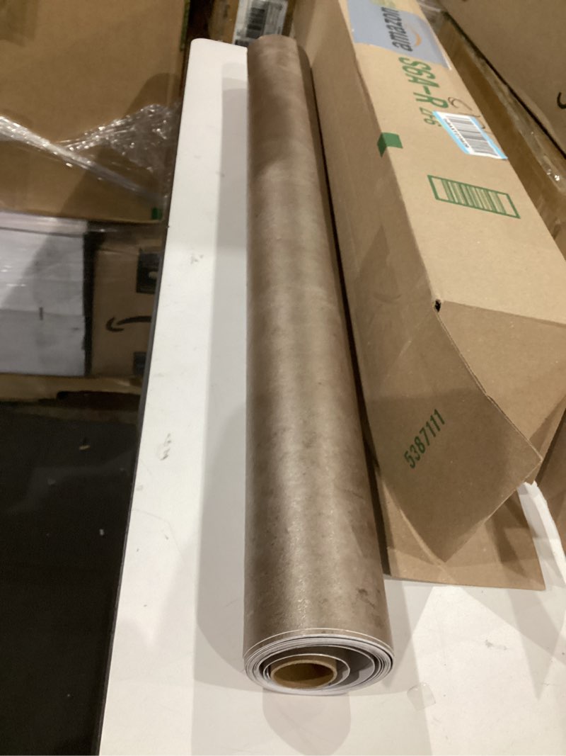 Condition photo showing As Is for veelike metallic wallpaper stick and peel textured grunge industrial wallpaper for walls bedroom living room 15.7''x118'' removable adhesive renter friendly brown concrete vinyl wallpaper for bathroom 15.7" x 118"