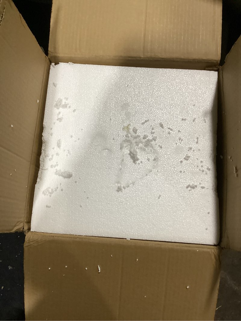 Condition photo showing As Is for 16" Extra Large Farmhouse Pendant Light – Hand-Blown Hammered Glass Shade, Gold Finish, Adjustable Chain Ceiling Light for Kitchen Island, Dining Room, Hallway Gold Chain