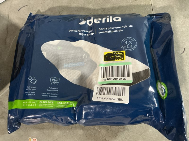 Condition photo showing New/Like New for derila king size neck pillow for sleeping, cervical pillow, memory foam side sleeper pillows, bed contour pillows for back, stomach sleepers for men 23.6x13.4x4.3 in king size (23.6" x 13.4" x 4.3") 1 pillow_white
