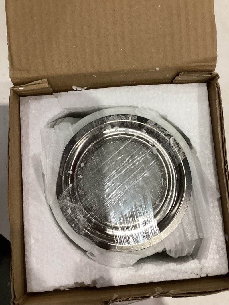 Condition photo showing As Is for ONTUBE Ceramic Bacon Grease Container Keeper with Strainer, Frying Oil Storage Can, White