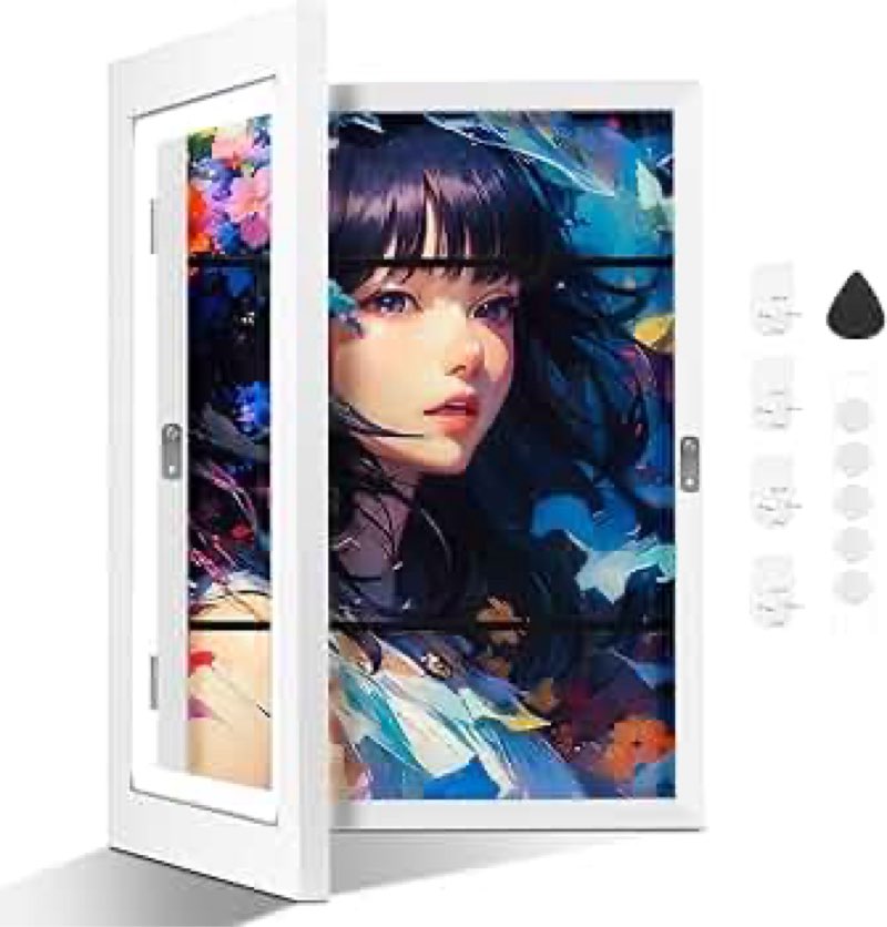 KEDEMAS Kids Artwork Display Frame, 34 x 46cm Kids Art Frame, A3 Picture Frame Black Front Opening, 