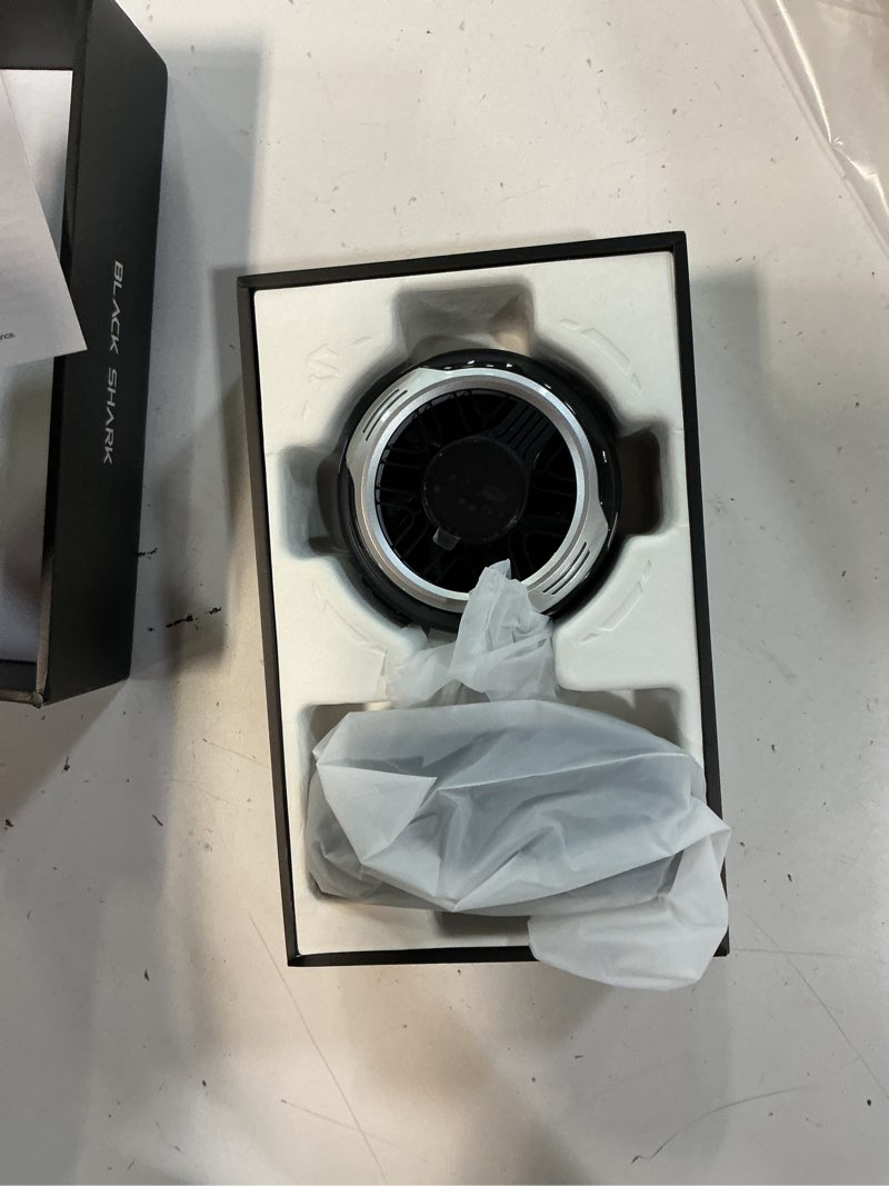 Condition photo showing Good Condition for black shark funcooler 5 magnetic cell phone cooler for gaming, portable mobile phone cooling fan with rgb light, cellphone radiator for iphone magnetic series/android/tablet/ipad (black) funcooler 5 black