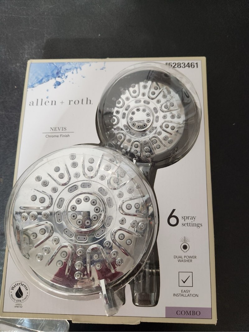 allen + roth nevis chrome round dual/combo shower head 1.8-gpm (6.8