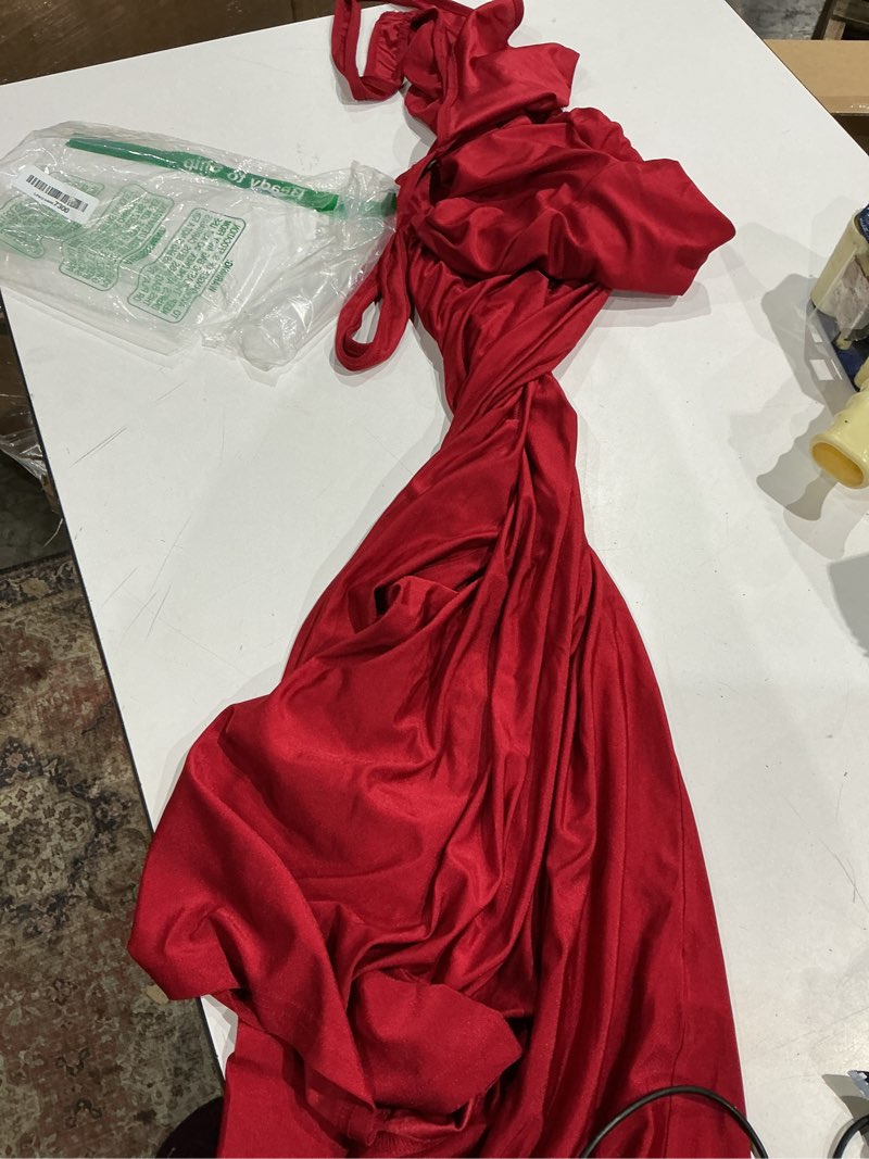Condition photo showing Good Condition for gorglitter women's satin maxi dress cocktail wedding guest sexy prom birthday formal party backless fishtail sun dress x-large burgundy