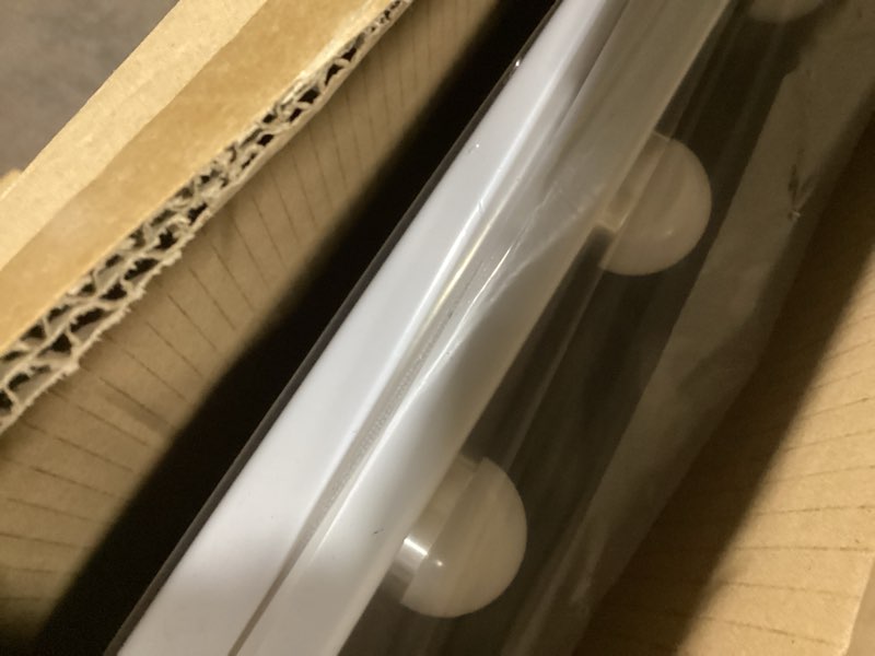 Condition photo showing Good Condition for Fenair Vanity Mirror with Lights 22.8"x 18.1" Makeup Mirror with Lights and 15 Dimmable Bulbs,3 Colors Modes,Hollywood Mirror with USB Charging Port and 10X Detachable Magnification Mirror White 18.1"L x 22.8"W