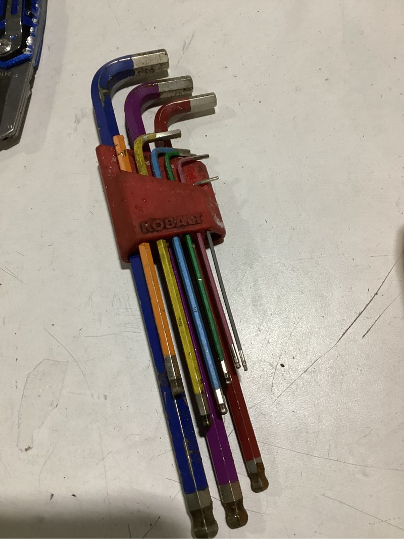 Condition photo showing As Is for **1 broken**diamond tip hex key set ball oblique use extra long 9pcs hex number 1.5 2 2.5 3 4 5 6 8 10 non-slip handle