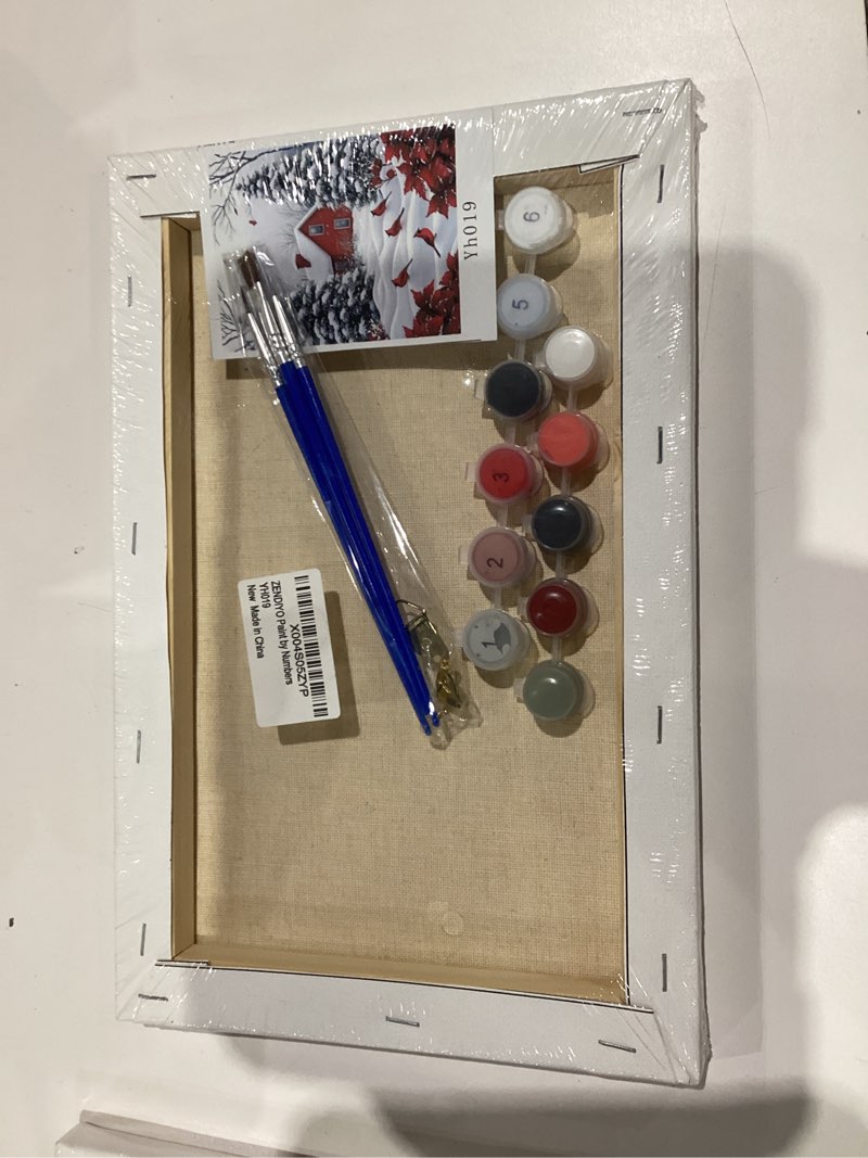 Condition photo showing New/Like New for ZENDIYO Christmas Gnome Paint by Numbers Kits for Adults Beginner on Canvas with Wooden Framed, Easy Adult Paint by Number Kits, DIY Acrylic Color Painting by Number for Home Decor Gift 8x12 Inch YH021