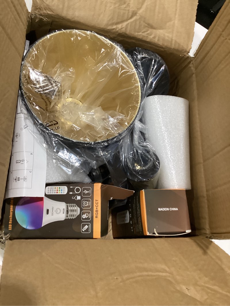 Condition photo showing As Is for frideko rechargeable wall sconces set of two with remote, rgb 15 colors dimmable battery operated wall lights for living room bedroom, indoor black wall lamp with timer wireless black&gold