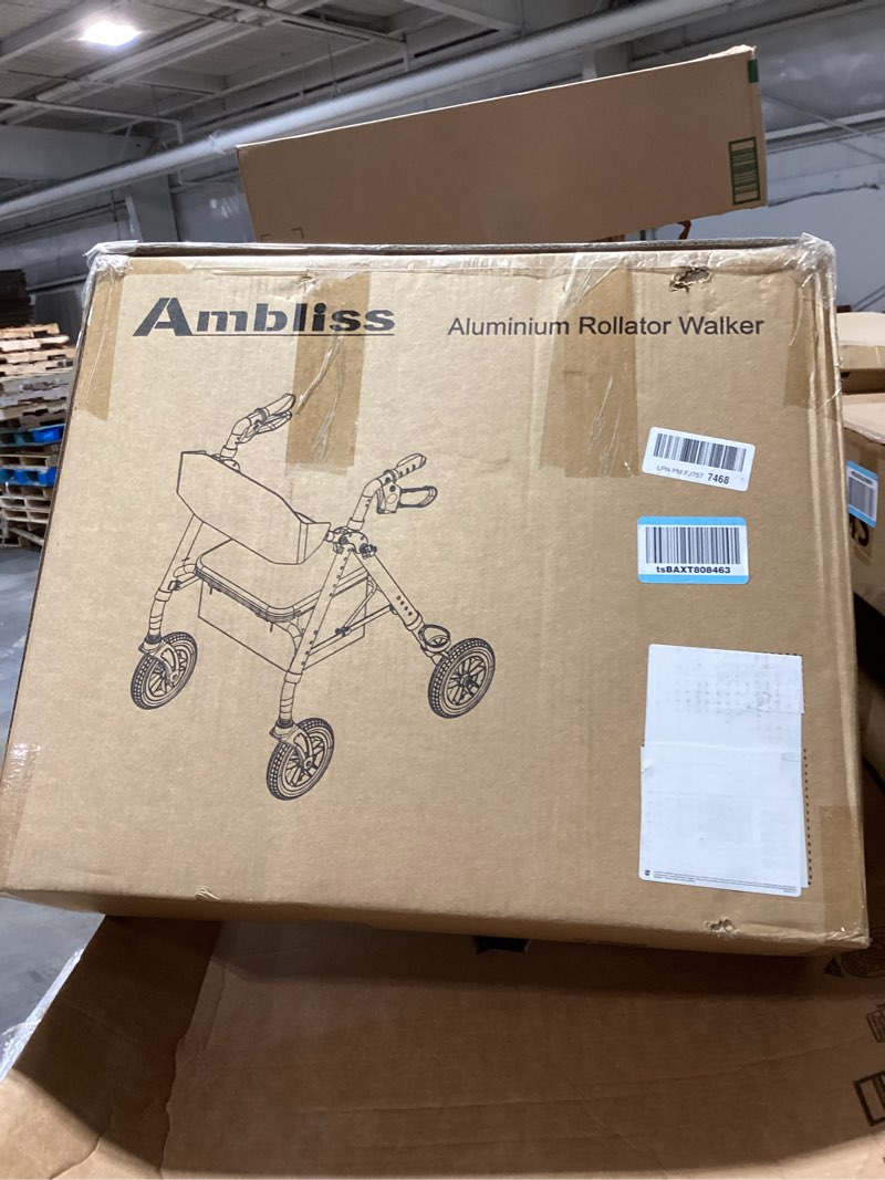 Condition photo showing Good Condition for ambliss rollator walker with seat for seniors,lightweight foldable rolling walker with 4 large 8\" wh