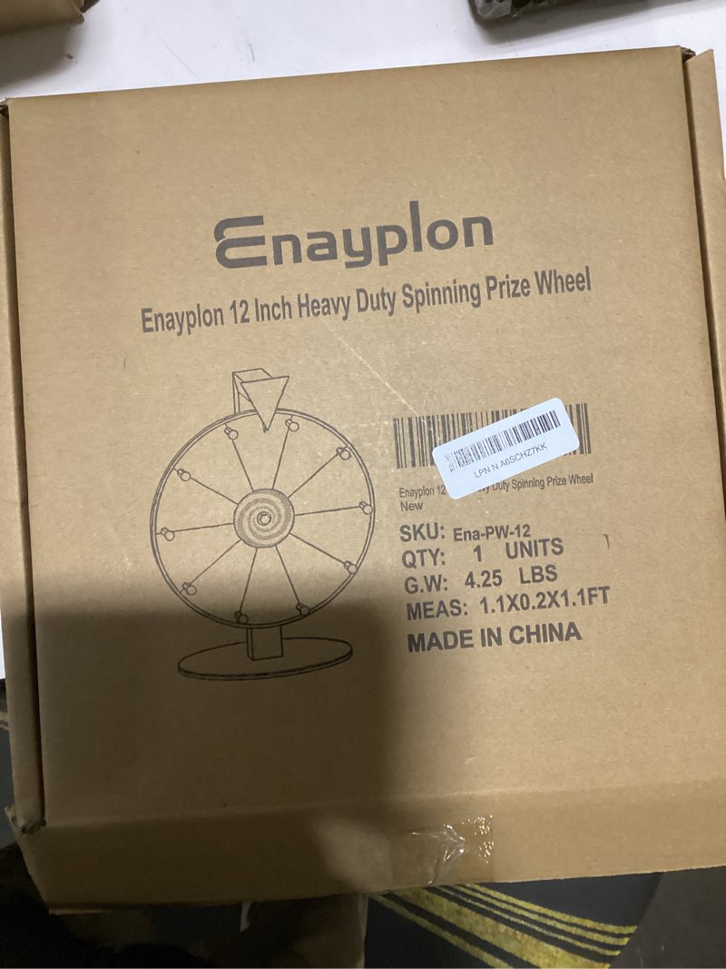 Condition photo showing Good Condition for 12 Inch 10 Slot Prize Wheel, Spinning Wheel for Prize, Prize Wheel Spinner with Stand, Tabletop Spinner Wheel with Dry Erase Markers and Eraser, Carnival Spin Wheel for Trade Show, Fortune Spin Game