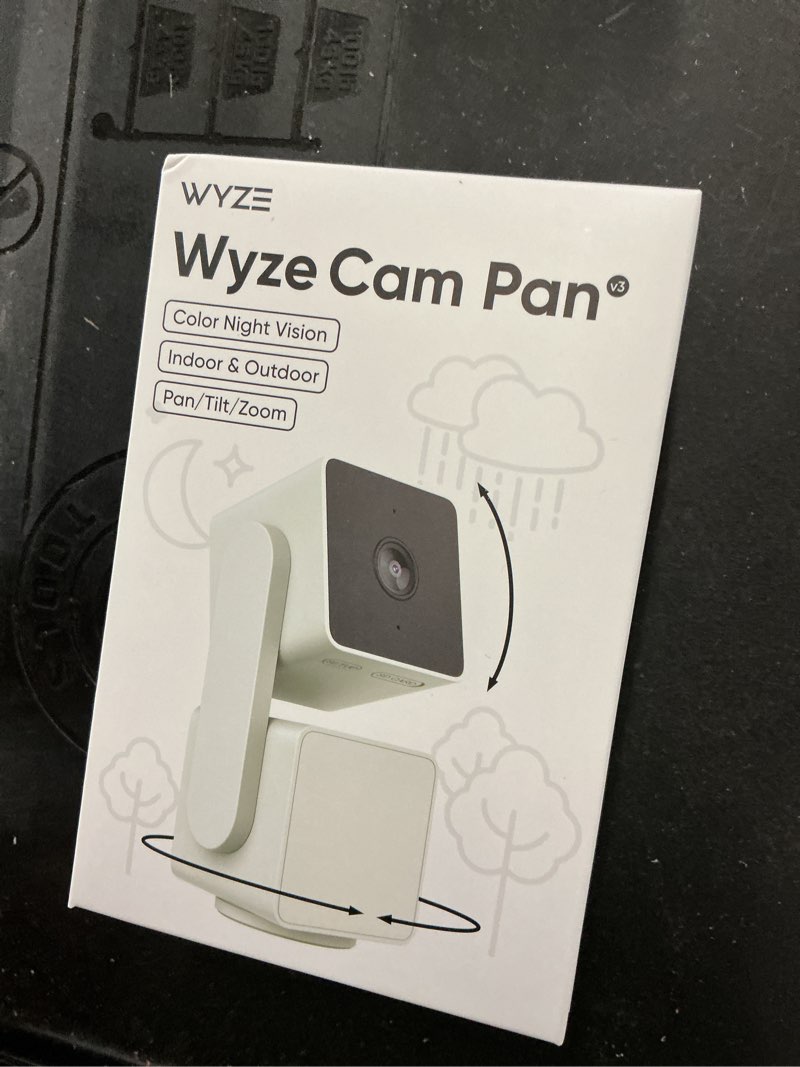 Condition photo showing New/Like New for wyze cam pan v3, indoor/outdoor ip65-rated 1080p pan/tilt/zoom wi-fi smart home security camera with color night vision, 2-way audio, compatible with alexa & google assistant, free expert setup