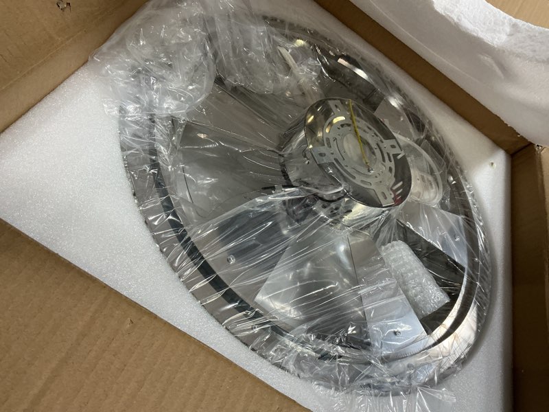 Condition photo showing Good Condition for fandelier ceiling fan with lights and remote control dimmable crystal ceiling fan led 3 color 6 speeds chandelier fan bedroom kitchen living room