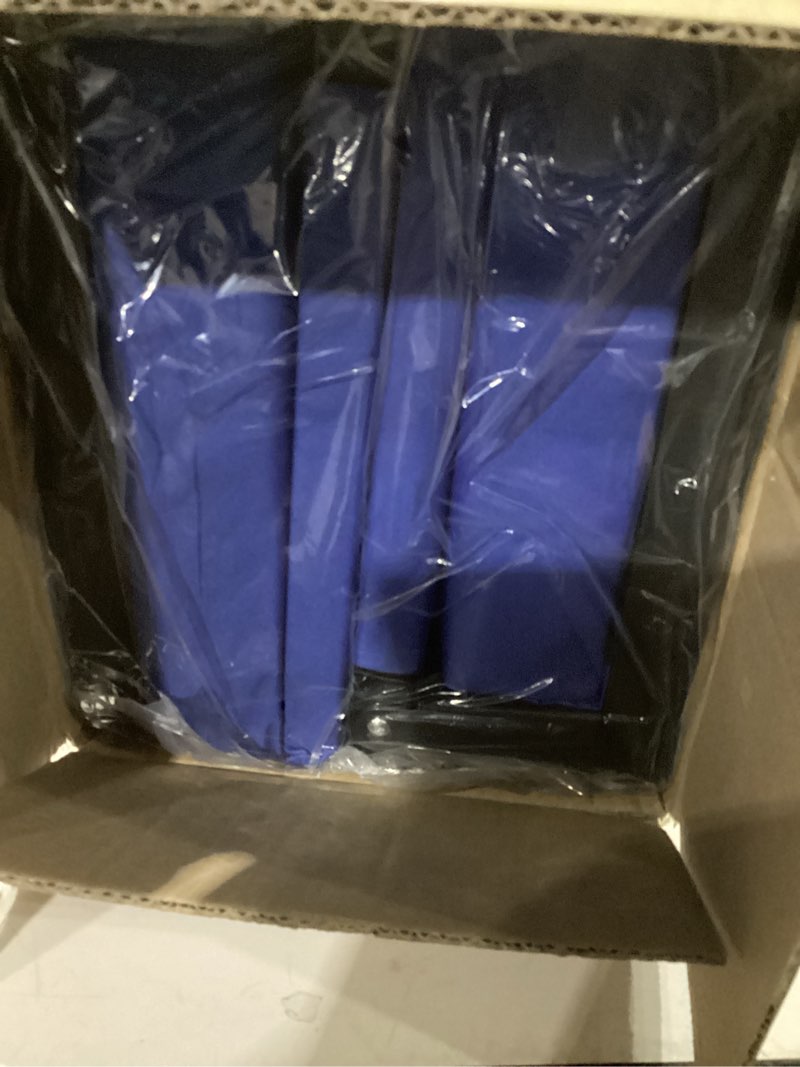 Condition photo showing New/Like New for SPORT BEATS Stadium Seats with Back Support Bleacher Chairs with Back and Cushion Thick Padded Bleacher Seats Includes Shoulder Strap Blue 2pcs Regular - 17" W x 12" D x 16.5" H Regular - 17"W x 12"D x 16.5"H Blue 2
