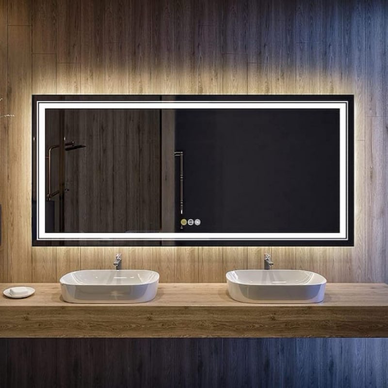 Wisfor 47 in. W x 24 in. H Large Rectangular Frameless LED Light