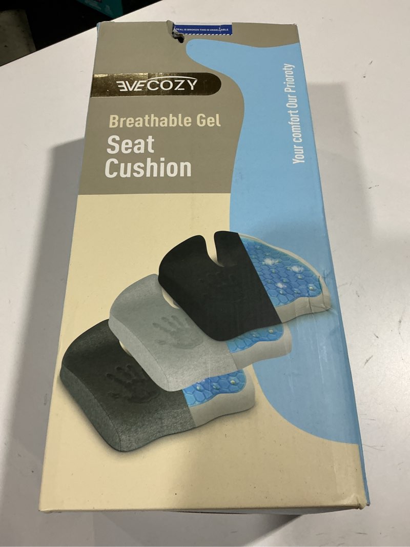 Condition photo showing As Is for Gel Seat Cushions for Office Chairs Tailbone Pain Relief/Pressure Relief/Sciatica Pain, Memory Foam Breathable Chair Cushions for Back Pain/Butt Pillow Fits Computer Chair/Car/Wheelchair Dark Gray