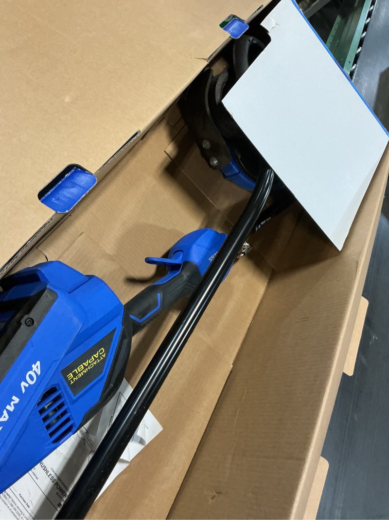 Condition photo showing As Is for kobalt 40-volt 40-volt 9-in handheld attachment capable battery lawn edger